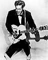 The 1950s were the true birth of the rock and roll music genre, led by figures such as Chuck Berry (pictured), Elvis Presley, Buddy Holly, Jerry Lee Lewis and others.