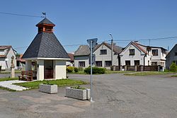 Centre of Dolní Hradiště with a chapel