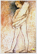 Flüchtling, 135 cm × 180 cm, Acryl, Karton, 1991