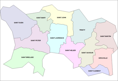 Map of the parishes of Jersey