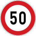 Maximum speed limit (50km/h)