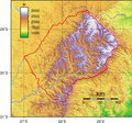 gaucheopographie du Lesotho