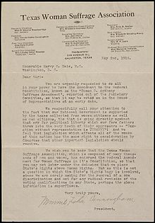 Petition from Minnie Fisher Cunningham of the Texas Woman Suffrage Association.jpg