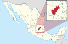 Map of Mexican states with Querétaro highlighted in red