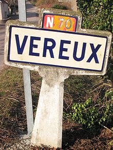 Panneau Michelin d'entrée de Vereux