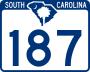 South Carolina Highway 187 marker