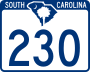 South Carolina Highway 230 marker