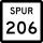 State Highway Spur 206 marker