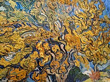 Close up detail of impasto technique used in The Mulberry Tree