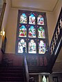 Stairs and stained glass