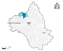 Conques-en-Rouergue dans le canton de Lot et Dourdou en 2020.