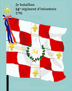 Drapeau du 2e bataillon du 54e régiment d'infanterie de ligne de 1791 à 1793