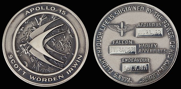 Robbins medallion of Apollo 15, by the Robbins Company