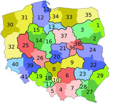 波兰教区地图