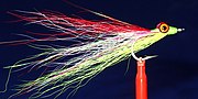 Chartreuse and Red Clouser Deep Minnow