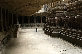 Temple de Kailasanatha à Ellora, patrimoine mondial de l'Humanité.