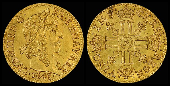Louis d'or under Louis XIII, by the Kingdom of France