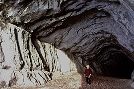 Tube d'entrée de la grotte Favot.