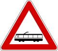 Trams crossing ahead