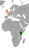 Location map for Kenya and the United Kingdom.