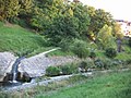 Zusammenfluss von Reicher und Dürrer Liesing in Rodaun vor der Renaturierung