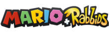 Mario + Rabbids series logo features the Super Mario series logo and the Rabbids series logo.