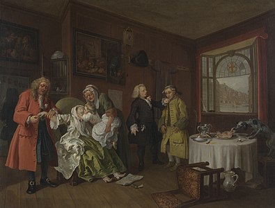 Marriage A-la-Mode: 6. The Lady's Death, by William Hogarth