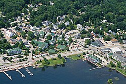 Bird's-eye view of Meredith village