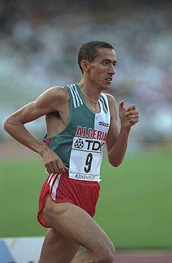 O argelino Noureddine Morceli, 4º lugar nos 1500 m.