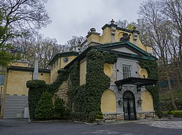 The decorative main facade of the Gallery of Art