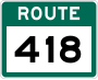 Route 418 marker