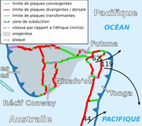 プレートの詳細な位置図（メラネシア東部）