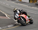 Michael Dunlop (3) Suzuki — Evening Practice Parliament Square, Ramsey 21 August 2013