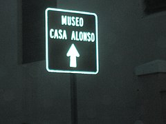 Sign for the Museo Casa Alonso in Vega Baja Pueblo.