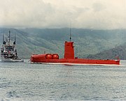 Grayback painted orange in preparation for her sinking