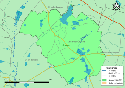 Carte de la zone Natura 2000 de type SIC localisée sur la commune.