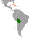 Location map for Bolivia and Cuba.