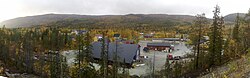 View of the village of Brekkvasselv in Namsskogan