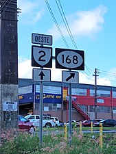 PR-2 at its junction with PR-168 in Hato Tejas