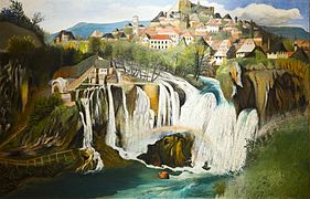 Cascata di Jajce, olio su tela, 149 × 97 cm, 1903, Museo Csontváry, Pécs