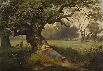 Landscape with Sleeping Girl (1853)