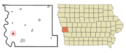 Location of Modale, Iowa