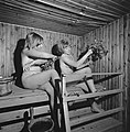Image 49Using birch branches in a Finnish sauna, 1967 (from Nudity)