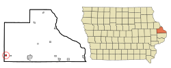 Location of Monmouth, Iowa