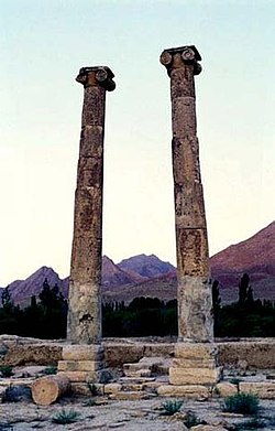 Columns of Khurheh Fire temple