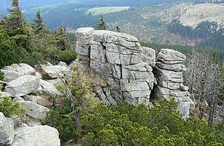 Der Vogelstein – Blick auf die Bradlerbauden