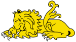 A heraldic lion 'dormant'