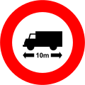 18d) — No vehicles over 10 metres in length