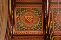 Painting of coat of arms of Manchester, on the roof of the Great Hall, Manchester Town Hall, the other coats of arms on the roof represented cities and countries Manchester traded with