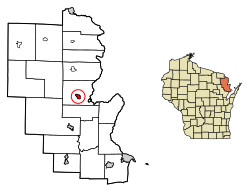 Location of Wausaukee in Marinette County, Wisconsin.